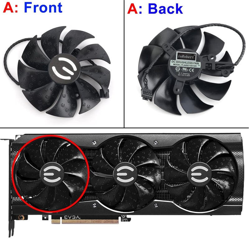inRobert PLA09215S12H Graphics Card Fan for EVGA RTX 3070 3080 Ti 3090 XC3 Black Gaming Cooling Fan (Fan-A) - Image 3